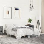 vidaXL Bedframe bewerkt hout metaal grijs sonoma eiken, Huis en Inrichting, Slaapkamer | Bedden, Verzenden, Nieuw, Twijfelaar