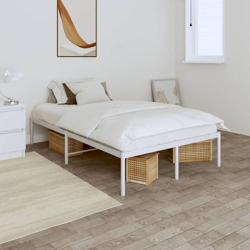 vidaXL Bedframe metaal wit 120x190 cm, Huis en Inrichting, Slaapkamer | Bedden, 120 cm, 190 cm of minder, Wit, Twijfelaar, Nieuw