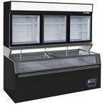 WANDVRIESKAST ZWART 3 GLASDEUREN MET VRIESKIST, Ophalen of Verzenden, Nieuw