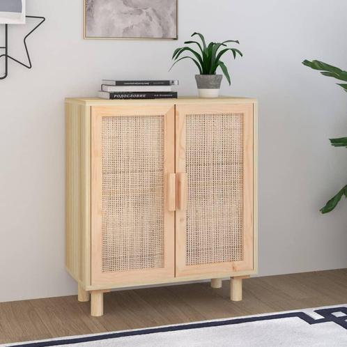 vidaXL Dressoir 60x30x70 cm massief grenenhout en rattan, Huis en Inrichting, Kasten | Dressoirs, 25 tot 50 cm, Nieuw, 50 tot 100 cm