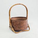 Mand - opbergdoos - Hout, Rattan, Leder -, Antiek en Kunst