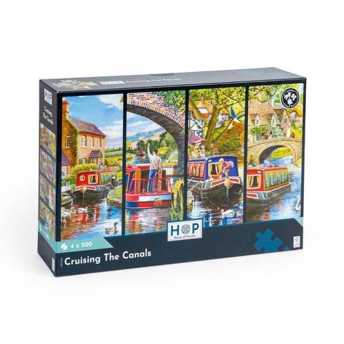 House of puzzles 4 x 500 puzzels NIEUW, Hobby en Vrije tijd, Denksport en Puzzels, Legpuzzel, Nieuw, 500 t/m 1500 stukjes, Ophalen of Verzenden