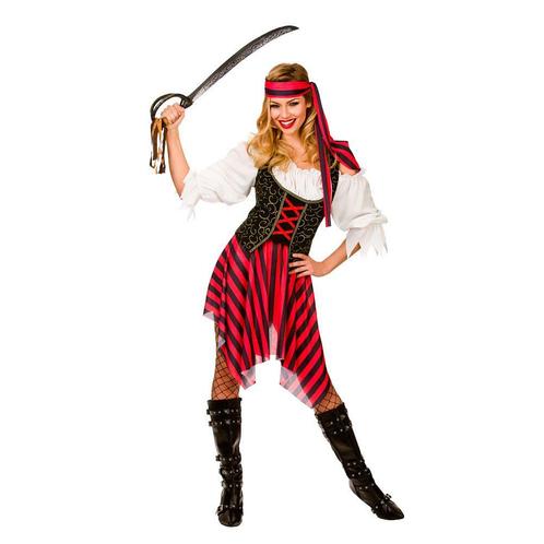 Piraten kostuum dames rood, Hobby en Vrije tijd, Feestartikelen, Feestartikel, Nieuw, Verzenden