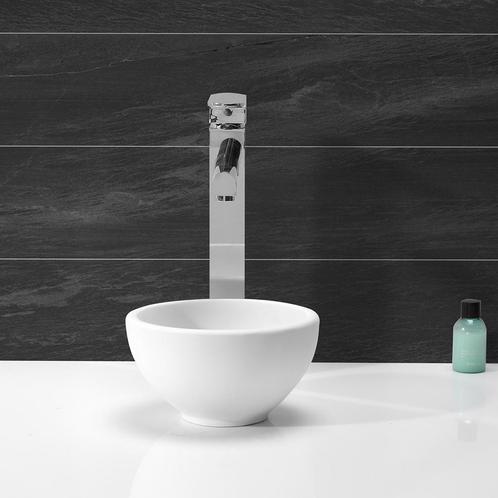 Waskom Njoy Solidthin Rond 20 cm Met Pop-Up Solid Surface, Doe-het-zelf en Verbouw, Sanitair, Overige typen, Nieuw, Ophalen of Verzenden