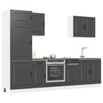 vidaXL 7-delige Keukenkastenset Kalmar bewerkt hout zwart, Huis en Inrichting, Keuken | Keukenelementen, Verzenden, Nieuw, Zwart