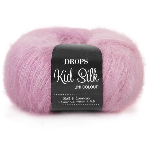 DROPS Kid-Silk Uni Colour - 04 oudroze - Mohair Garen, Hobby en Vrije tijd, Breien en Haken, Ophalen of Verzenden