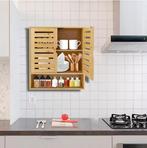 3-Laags Bamboe Wandkast –Opbergkast met Deuren en Planken 58, Verzenden, Nieuw