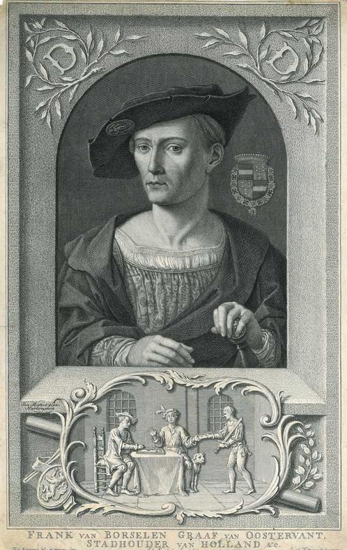 Portrait of Frank II of Borssele, Antiek en Kunst, Kunst | Etsen en Gravures