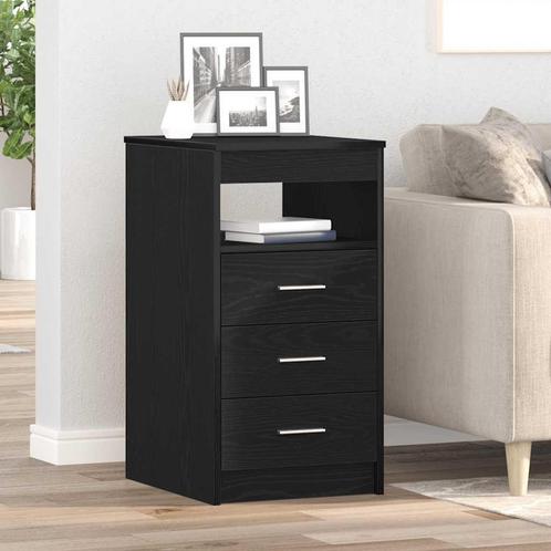 vidaXL Ladekast 40x50x76 cm bewerkt hout zwart eikenkleurig, Huis en Inrichting, Kasten | Overige, Nieuw, Verzenden