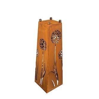 Roestkleurige plantenzuil met paardenbloemmotief | met versc, Huis en Inrichting, Woonaccessoires | Wanddecoraties, Nieuw, Verzenden