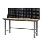 Werkbank grijs 200 cm met hardhouten blad en zwart, Doe-het-zelf en Verbouw, Ophalen of Verzenden, Nieuw