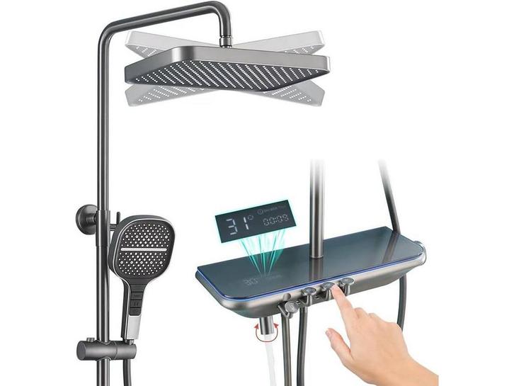 Duschsystem - Wandmontiert Duschset - Thermostat, Doe-het-zelf en Verbouw, Sanitair, Nieuw, Verzenden