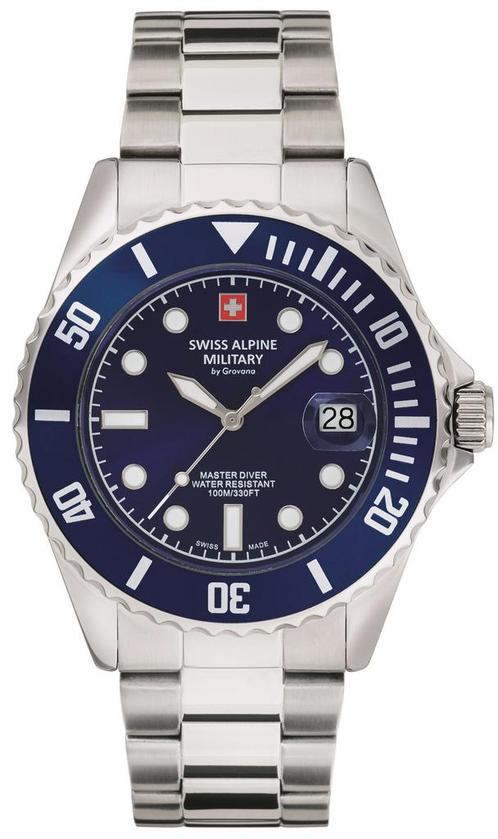 Swiss Alpine Military 7053.1135 Master Diver horloge, Sieraden, Tassen en Uiterlijk, Horloges | Heren, Staal, Nieuw, Staal, Overige merken