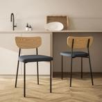 TRUUSK 2-delige Set Eetkamerstoelen - Linnenlook - Zonder Ar, Verzenden, Nieuw