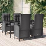vidaXL 5-delige Tuinset met kussens poly rattan zwart, Tuin en Terras, Tuinsets en Loungesets, Verzenden, Nieuw, Rotan, Tuinset