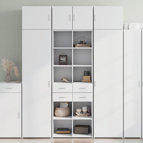 vidaXL buffetkast 70x42,5x185 cm bewerkt hout wit, Huis en Inrichting, Kasten | Buffetkasten, 50 tot 75 cm, Nieuw, Overige houtsoorten