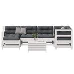 vidaXL 7-delige Loungeset met kussens massief grenenhout wit, Tuin en Terras, Verzenden, Nieuw, Loungeset