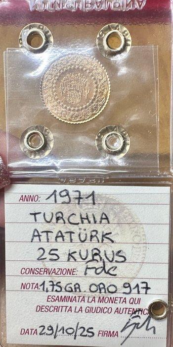 Turkije. Ataturk. 25 Kurush 1971 (Zonder Minimumprijs) beschikbaar voor biedingen