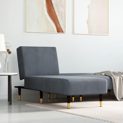 vidaXL Chaise longue fluweel donkergrijs, Huis en Inrichting, Banken | Sofa's en Chaises Longues, Nieuw, Verzenden