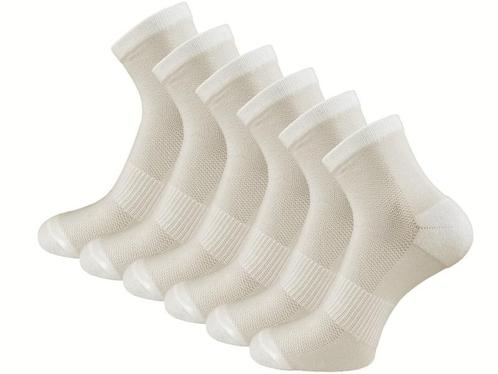 6 paar Compressie Quarter Sportsokken - SQOTTON® - Off-white, Kleding | Heren, Sokken en Kousen, Verzenden