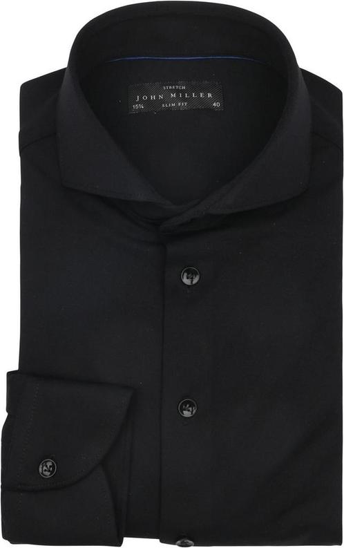 John Miller Overhemd Hyperstretch Zwart maat 38 Heren, Kleding | Heren, Overhemden, Zwart, Nieuw, Verzenden