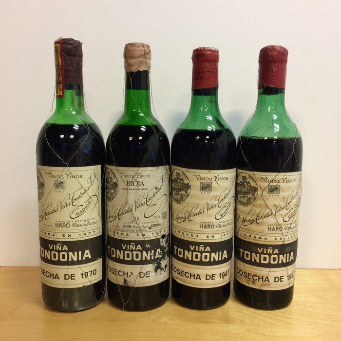 1947 (x2), 1970, 1978 R. López de Heredia, Viña Tondonia -, Verzamelen, Wijnen