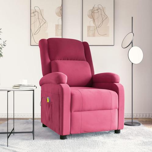 vidaXL Massagestoel fluweel wijnrood, Sport en Fitness, Massageproducten, Nieuw, Verzenden