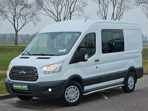 Ford Transit 2.0 L2H2 DC 6p, Auto's, Bestelauto's, Onderhoudsboekje, Lease, Zwart, Handgeschakeld, Wit, Financial lease, Kunstmatig leder