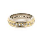 18 Krt. Bicolor Alliance ring met diamant | 1,62 ct., 18 tot 19, Gebruikt, Overige kleuren, Ophalen of Verzenden