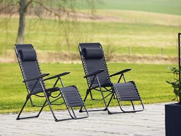 Set van 2 verstelbare tuinstoelen