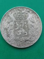 België. Leopold II (1865-1909). 5 Francs 1874 (Zonder