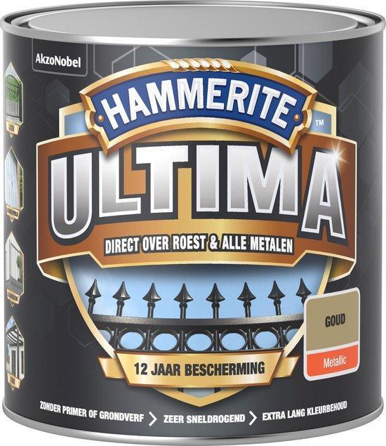 Hammerite Ultima Metaallak Metallics Goud 250 ml, Doe-het-zelf en Verbouw, Verf, Beits en Lak, Nieuw, Ophalen of Verzenden