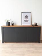 Zwart dressoir | Teakhout kast | Modern | Vavivo, Teakhout, Nieuw, Ophalen of Verzenden, 200 cm of meer