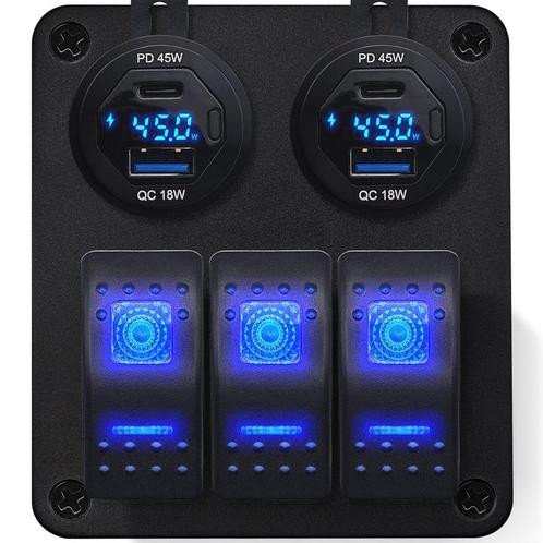 ProRide Schakelpaneel 12V voor Auto/Boot - USB/USB C, Auto-onderdelen, Dashboard en Schakelaars, Nieuw, Verzenden