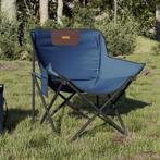 vidaXL Campingstoelen 2 st met vakje inklapbaar blauw, Verzenden, Nieuw, Metaal