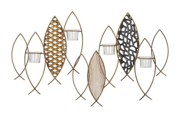 VIS MUUR KANDELAAR CM 66X9X40,5, Huis en Inrichting, Woonaccessoires | Wijnrekken, Ophalen of Verzenden