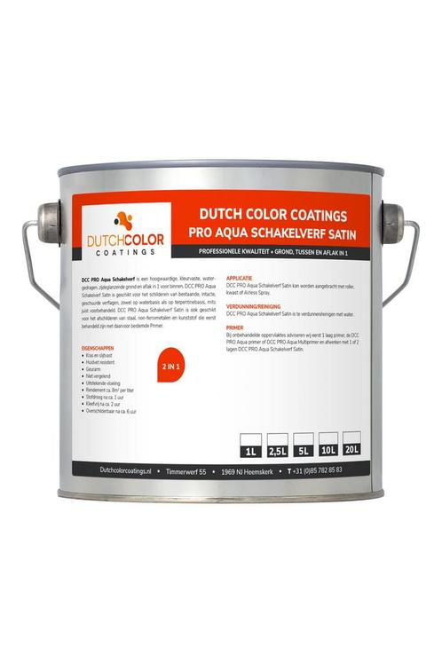 DCC PRO Aqua Schakelverf Satin RAL 9003 | Signaalwit 5L, Doe-het-zelf en Verbouw, Verf, Beits en Lak, Verf, Wit, Nieuw, Minder dan 5 liter