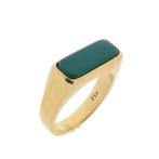 Gouden ring met jade, Gebruikt, Overige kleuren, Ophalen of Verzenden, 17 tot 18
