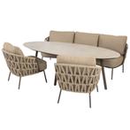 Salute Mallorca low dining tuinset 220x105xH69 cm 4 delig, Tuin en Terras, Ophalen of Verzenden, Nieuw