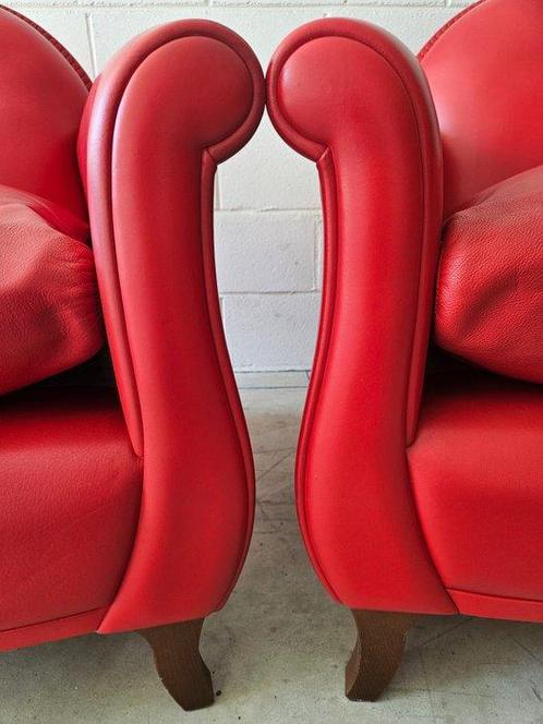 Poltrona Frau - Renzo Frau - Fauteuil (2) - Lyra - Leder -, Antiek en Kunst, Kunst | Designobjecten