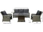 Bilbao stoel bank dining loungeset 4 delig grijs, Tuin en Terras, Ophalen of Verzenden, Nieuw, Wicker