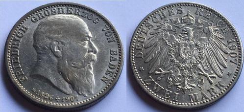 Duitsland 2 Mark Friedrich von Baden auf den Tod 1907 vor..., Postzegels en Munten, Munten | Europa | Niet-Euromunten, Verzenden