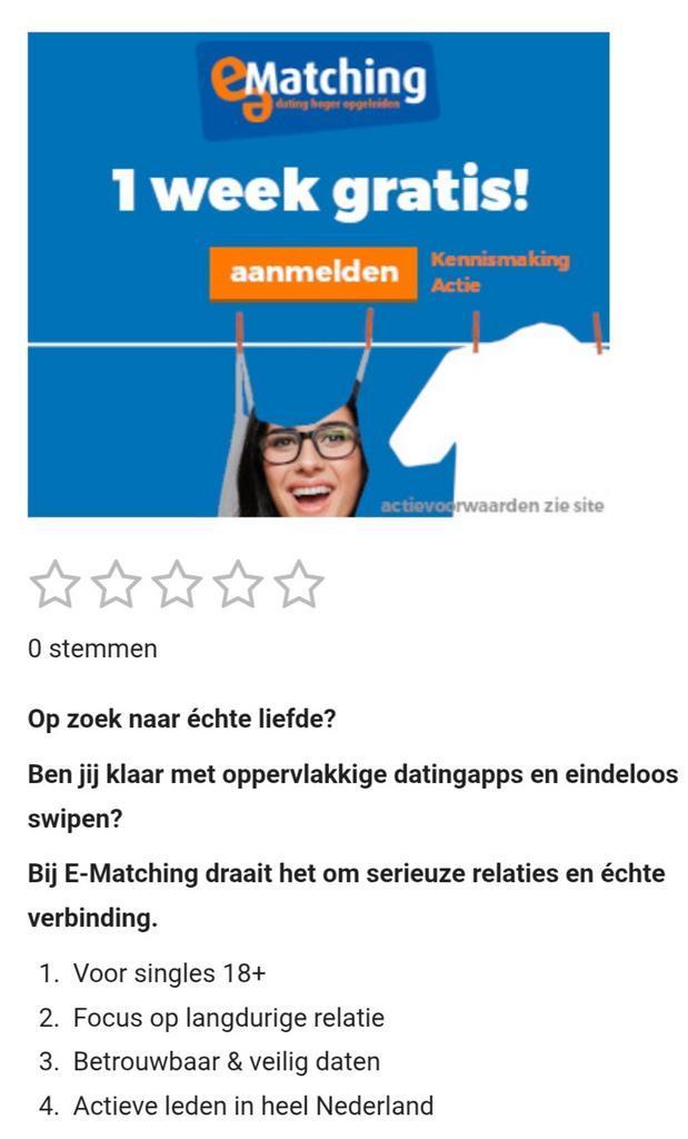 Serieuze Relatie? Ontmoet Singles via E-Matching, Contacten en Berichten, Man zoekt Vrouw