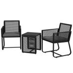 TRUUSK 3-delige Rattan Tuinmeubelset Elegante Zitgroep Met 2, Verzenden, Nieuw