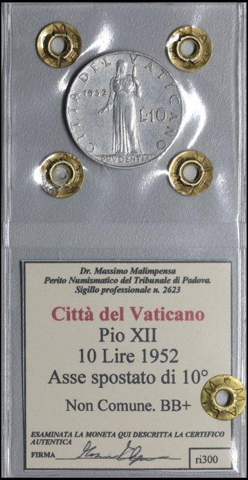 Vaticaan. Pio XII. 10 Lire 1952 - Errore di coniazione Asse, Postzegels en Munten, Munten | Europa | Niet-Euromunten