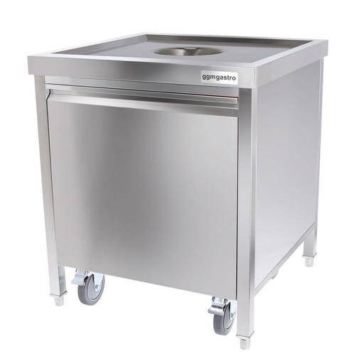 GGM Gastro | Vuilnisbak met rolcontainer - inwerpopening & |, Huis en Inrichting, Woonaccessoires | Prullenbakken, Nieuw, Verzenden