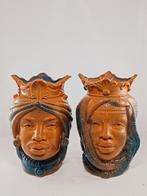 Vaas - Majolica - Twee vazen - Teste di Moro