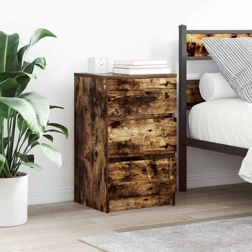 vidaXL Nachtkastjes met 3 lades 2 st 39x35x65 cm gerookt, Huis en Inrichting, Slaapkamer | Nachtkastjes, Nieuw, Hout, Verzenden