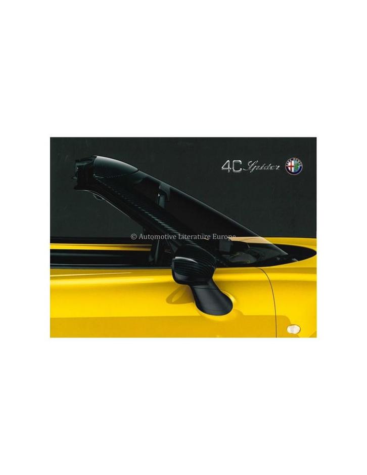 2015 ALFA ROMEO 4C SPIDER BROCHURE ITALIAANS, Boeken, Auto's | Folders en Tijdschriften, Alfa Romeo