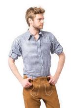 Trachten Blouse Blauw/wit Slimfit, Kleding | Heren, Carnavalskleding en Feestkleding, Ophalen of Verzenden, Nieuw